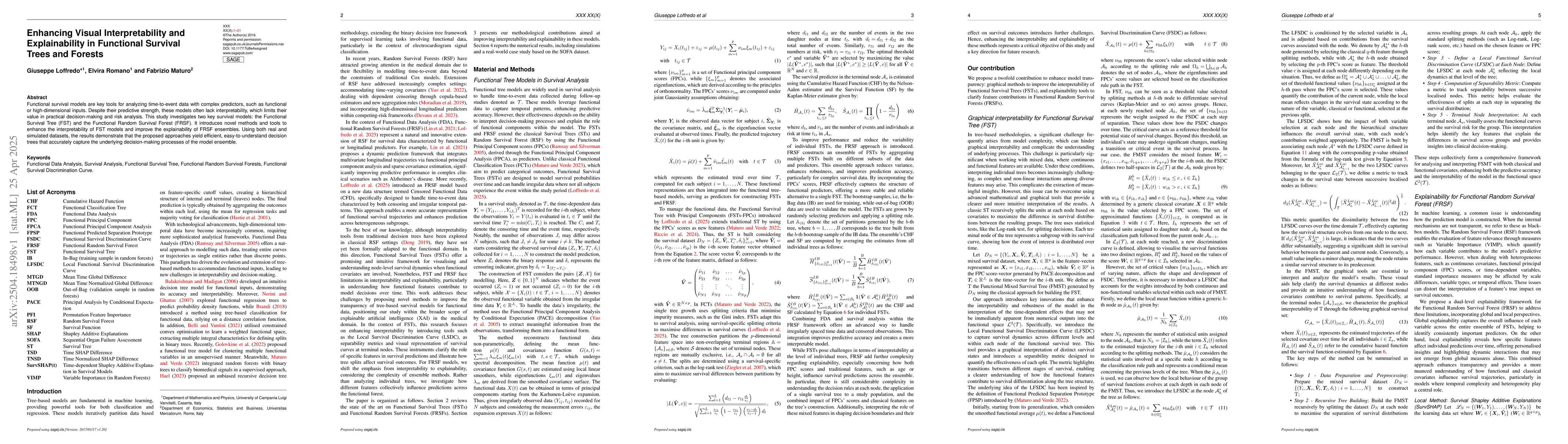 Thumbnail for Enhancing Visual Interpretability and Explainability in Functional
  Survival Trees and Forests