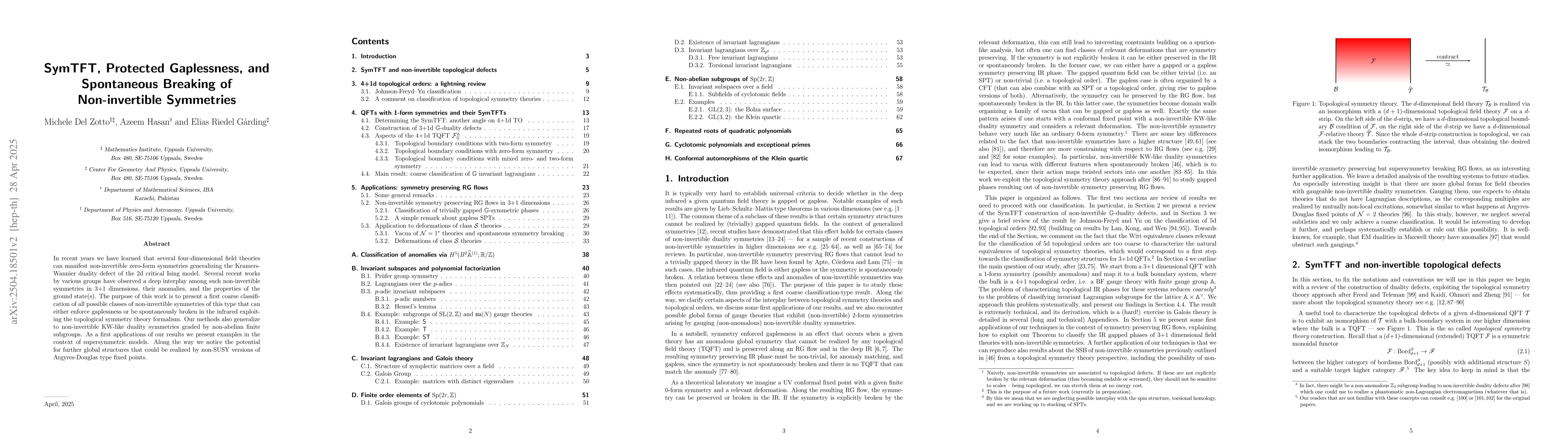 Thumbnail for SymTFT, Protected Gaplessness, and Spontaneous Breaking of
  Non-invertible Symmetries