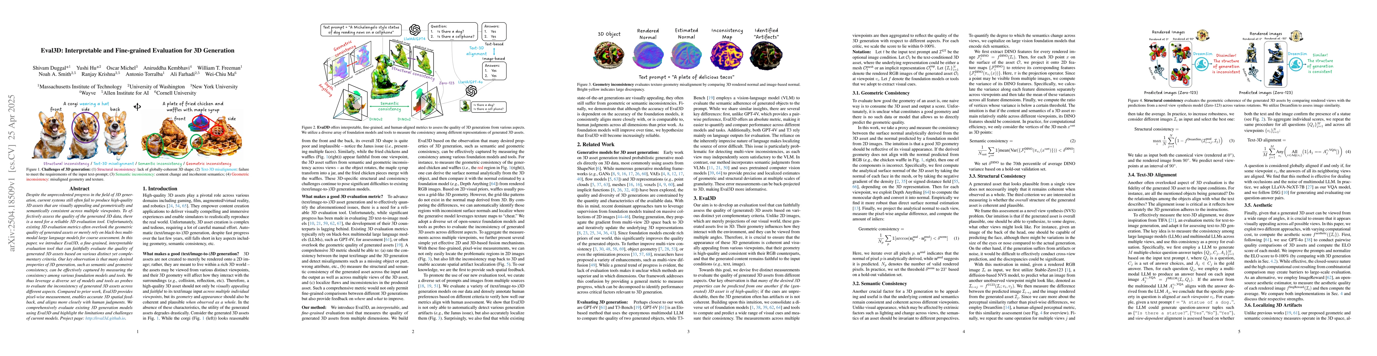 Thumbnail for Eval3D: Interpretable and Fine-grained Evaluation for 3D Generation