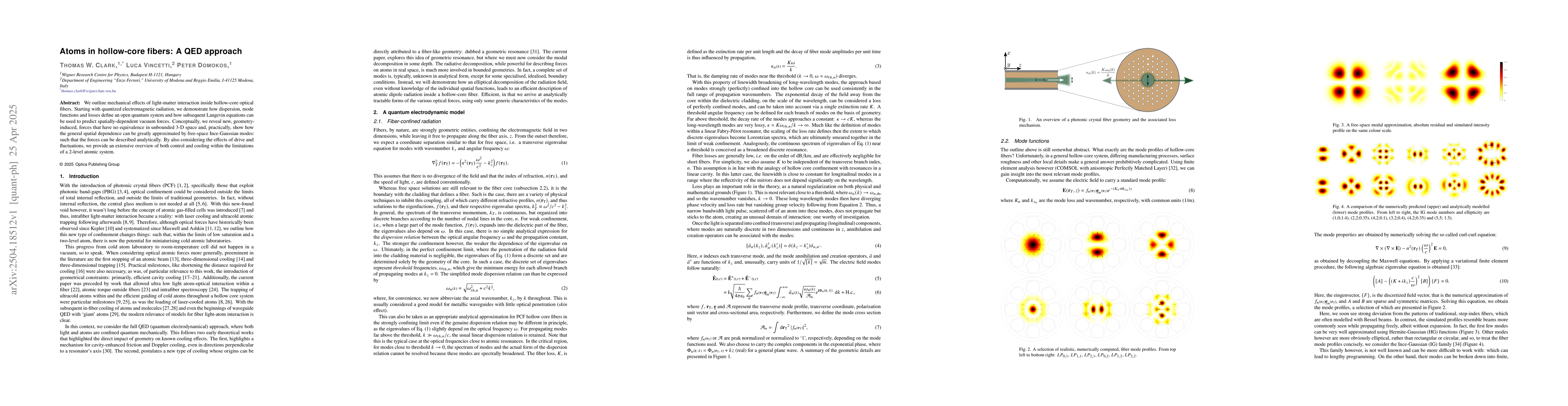 Thumbnail for Atoms in hollow-core fibers: A QED approach