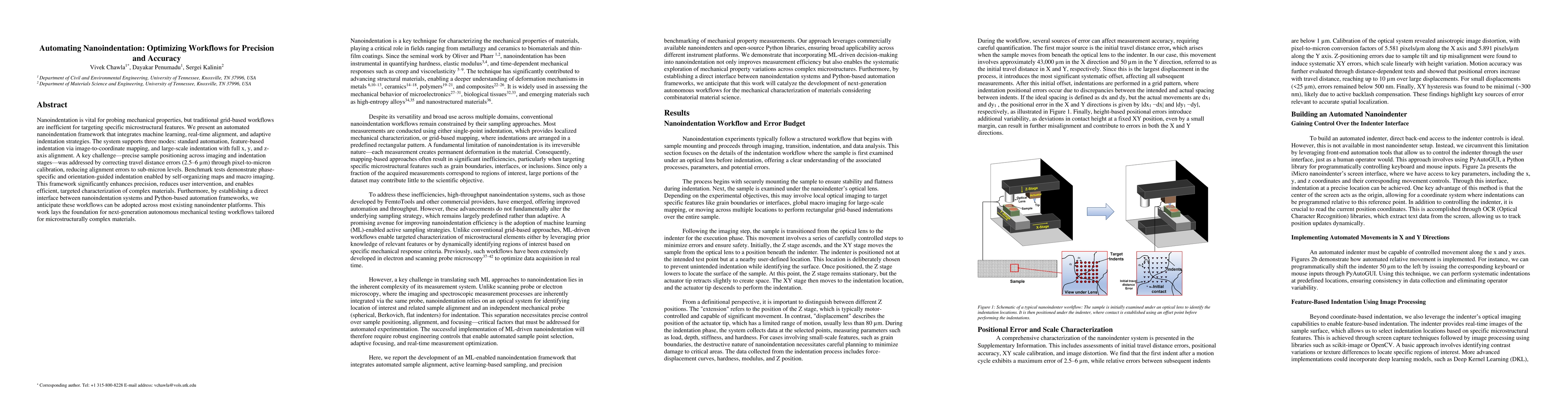 Thumbnail for Automating Nanoindentation: Optimizing Workflows for Precision and
  Accuracy