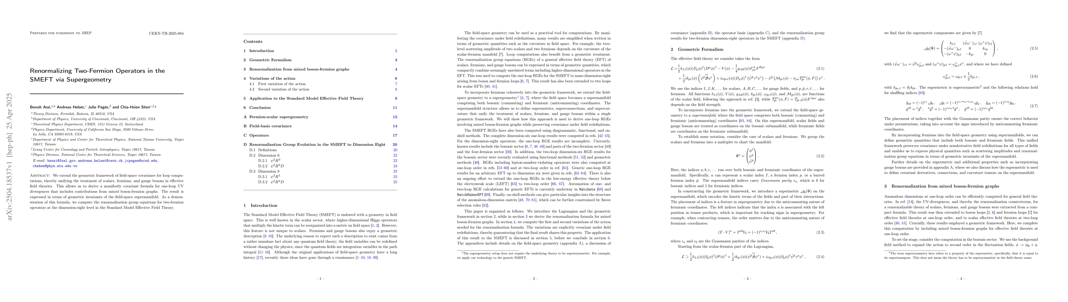Thumbnail for Renormalizing Two-Fermion Operators in the SMEFT via Supergeometry