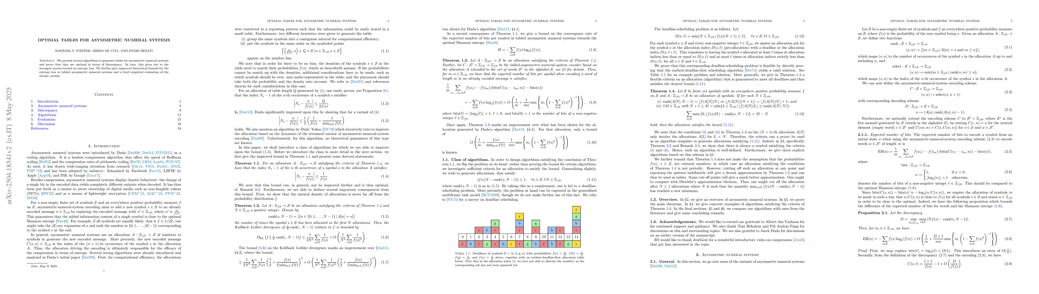 Thumbnail for Optimal tables for asymmetric numeral systems