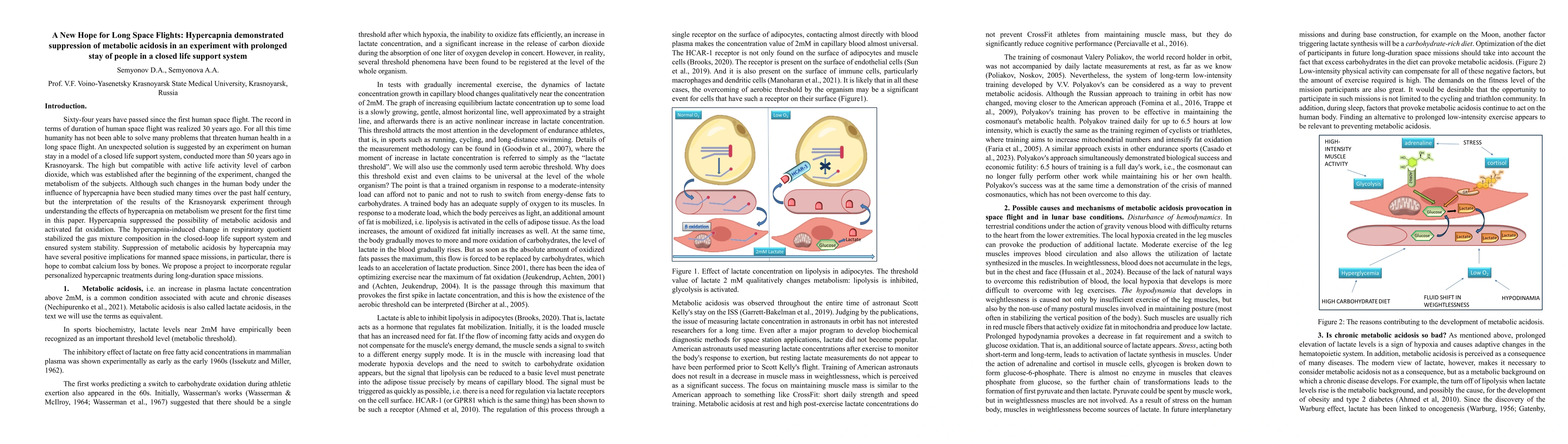 Thumbnail for A New Hope for Long Space Flights: Hypercapnia demonstrated suppression
  of metabolic acidosis in an experiment with prolonged stay of people in a
  closed life support system
