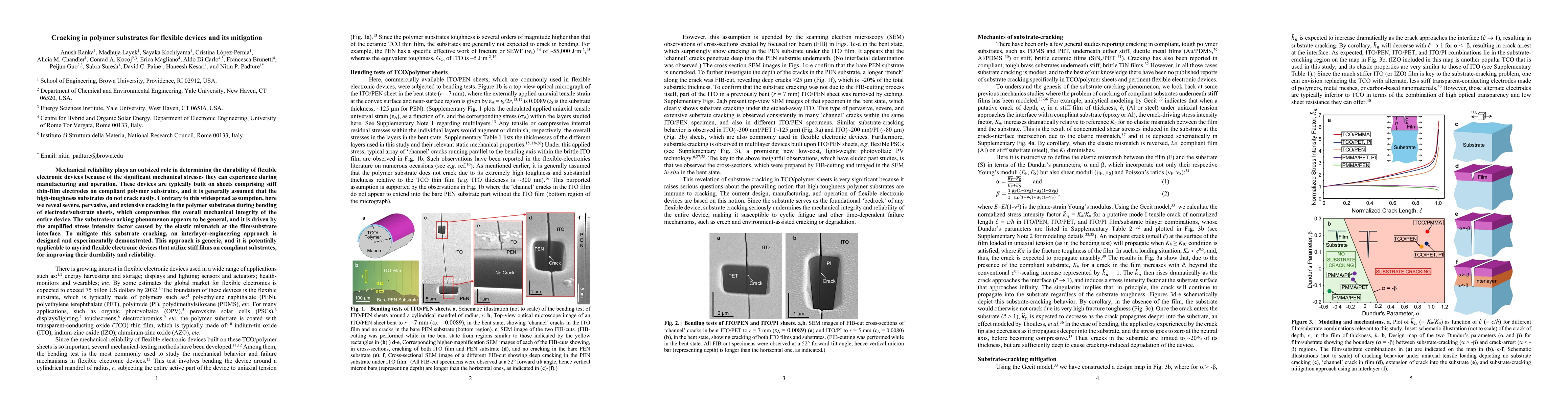 Thumbnail for Cracking in polymer substrates for flexible devices and its mitigation