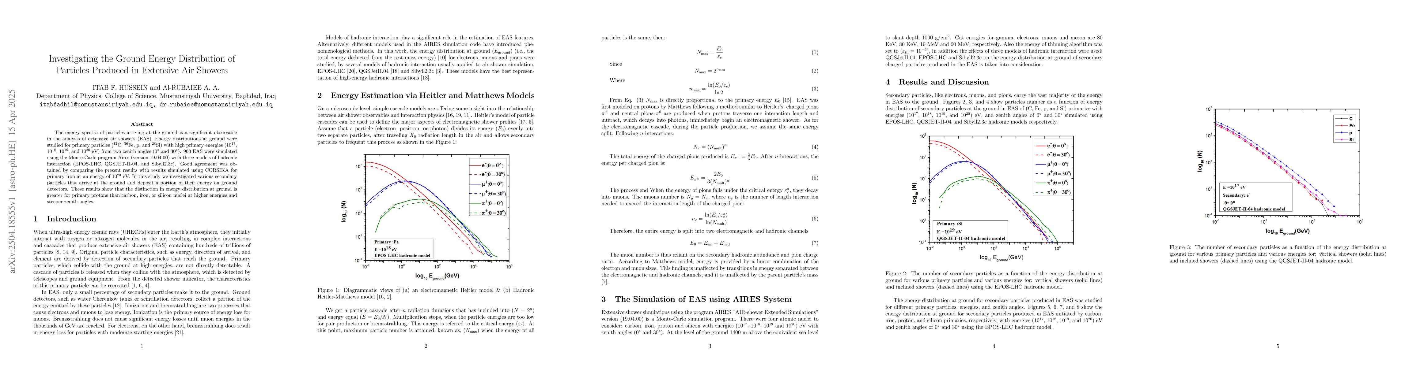 Thumbnail for Investigating the ground energy distribution of particles produced in
  extensive air showers
