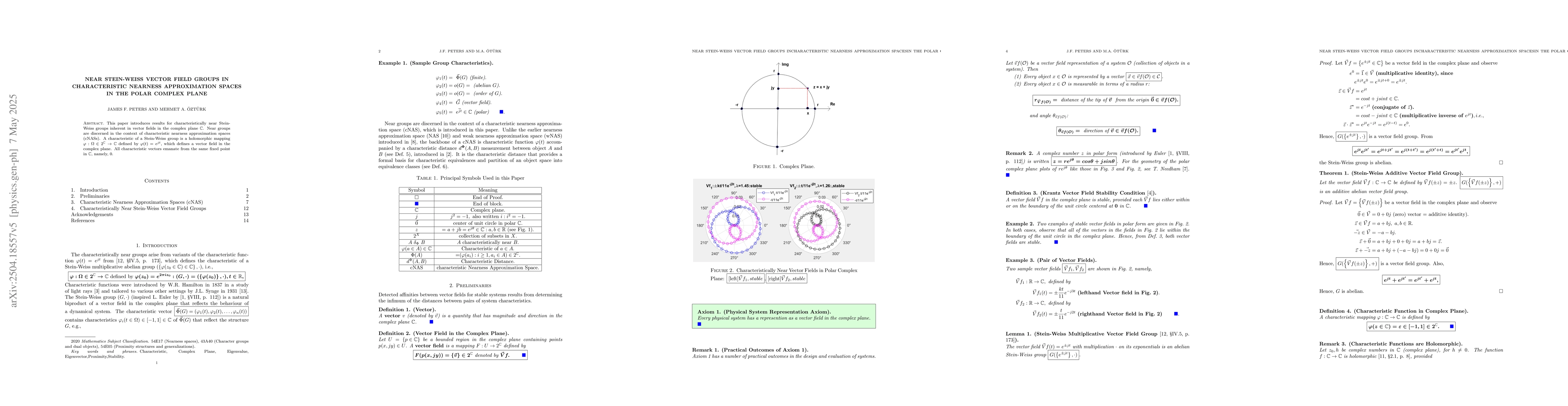 Thumbnail for Near Stein-Weiss Vector Field Groups in Characteristic Nearness
  Approximation Spaces in the Polar Complex Plane
