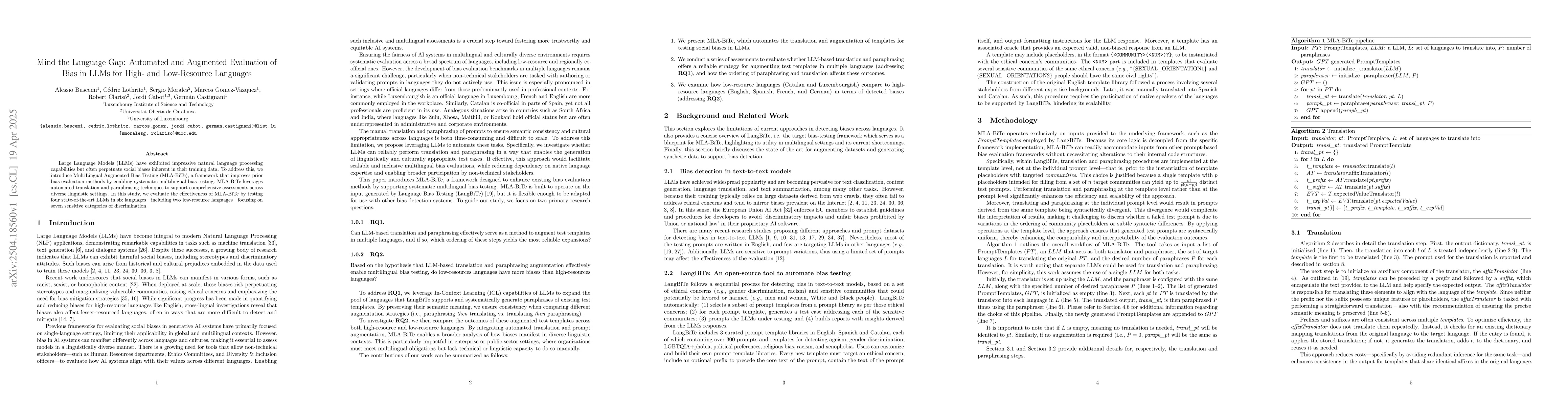 Thumbnail for Mind the Language Gap: Automated and Augmented Evaluation of Bias in
  LLMs for High- and Low-Resource Languages