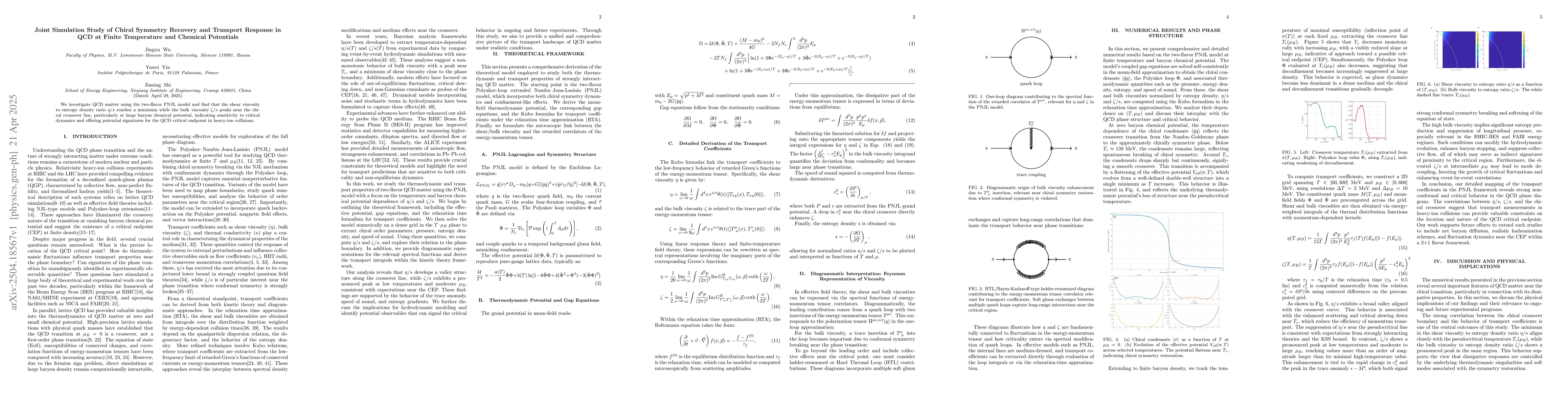 Thumbnail for Joint Simulation Study of Chiral Symmetry Recovery and Transport
  Response in QCD at Finite Temperature and Chemical Potentials