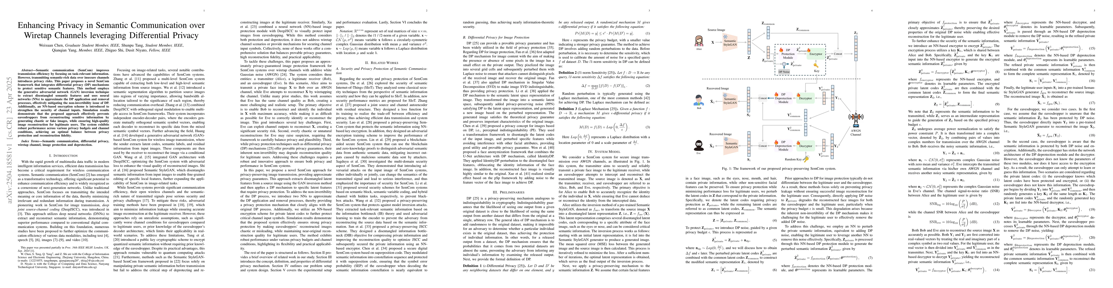 Thumbnail for Enhancing Privacy in Semantic Communication over Wiretap Channels
  leveraging Differential Privacy