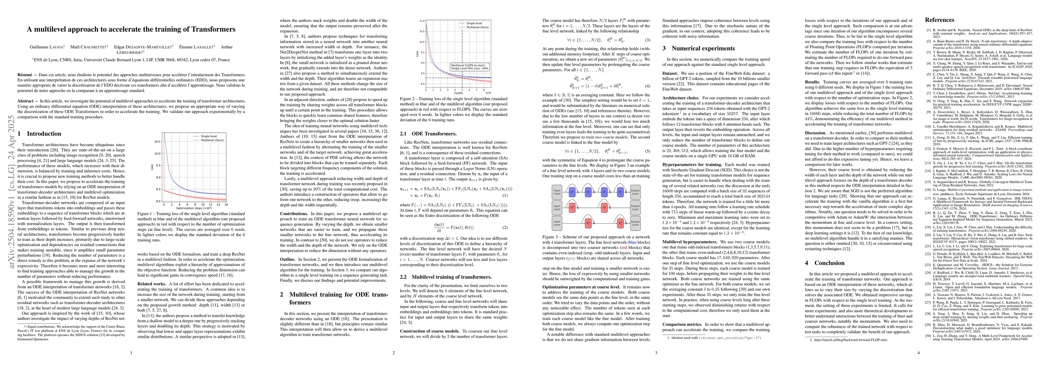 Thumbnail for A multilevel approach to accelerate the training of Transformers