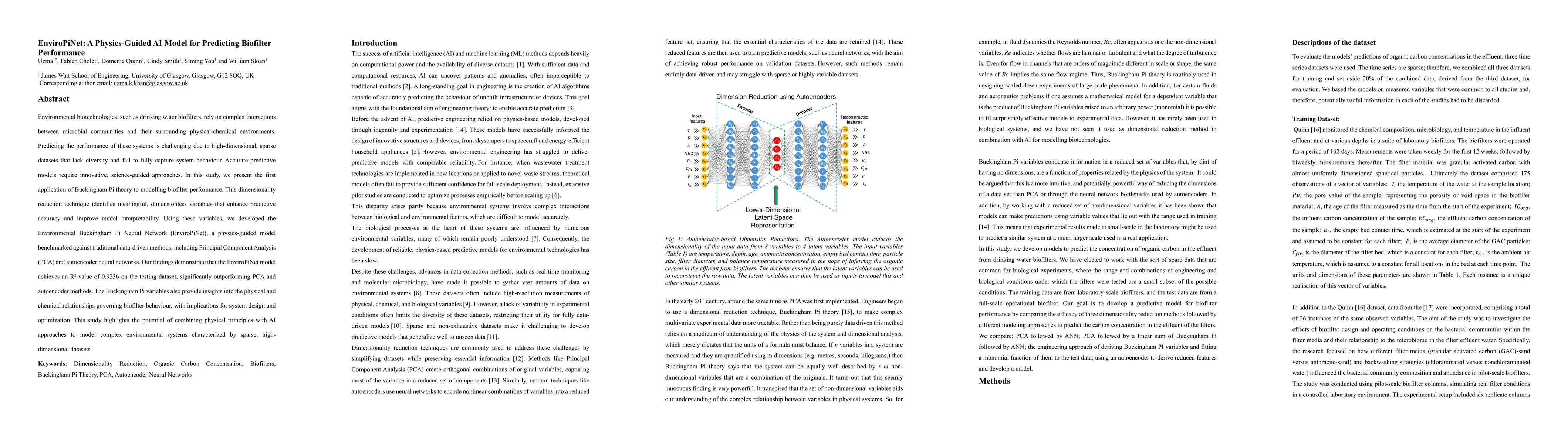 Thumbnail for EnviroPiNet: A Physics-Guided AI Model for Predicting Biofilter
  Performance