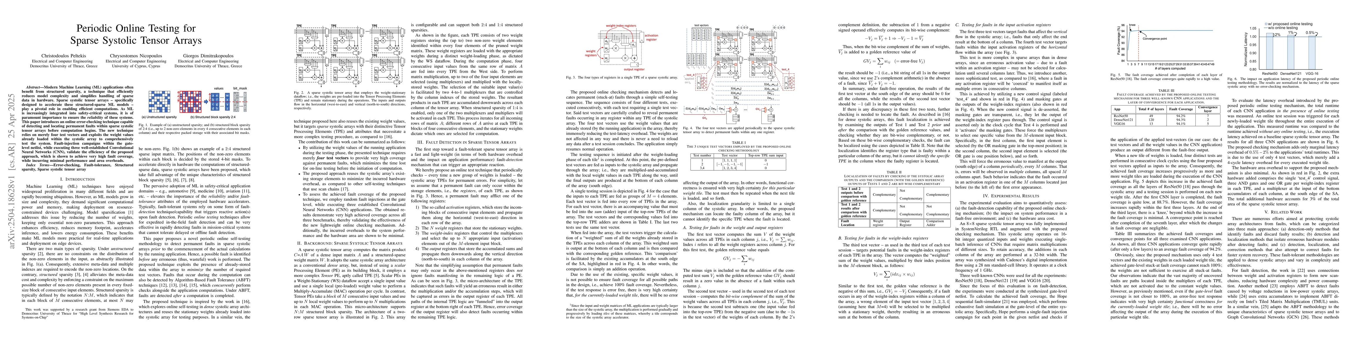 Thumbnail for Periodic Online Testing for Sparse Systolic Tensor Arrays