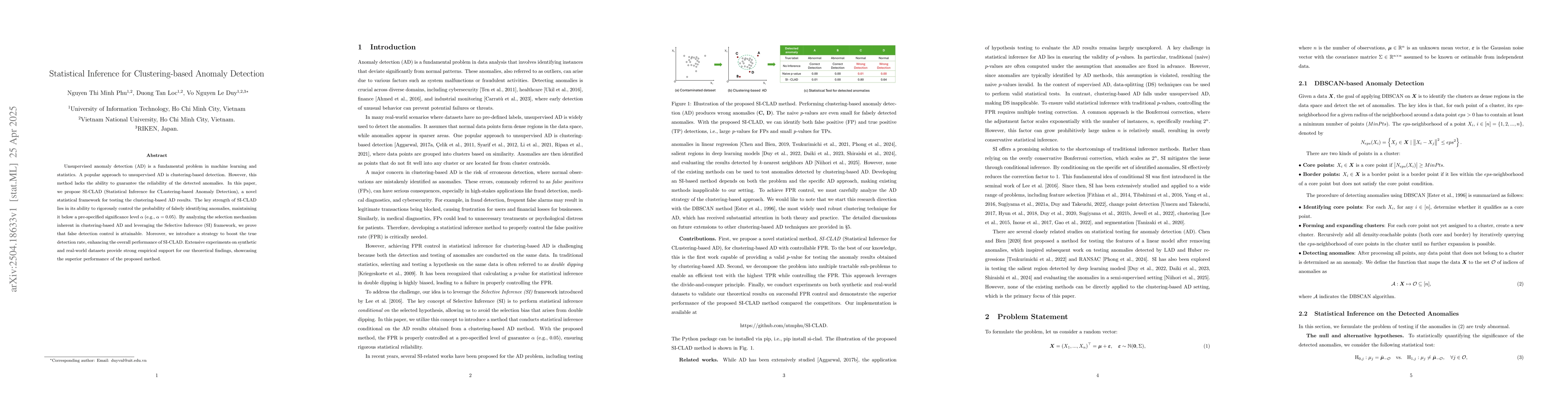 Thumbnail for Statistical Inference for Clustering-based Anomaly Detection