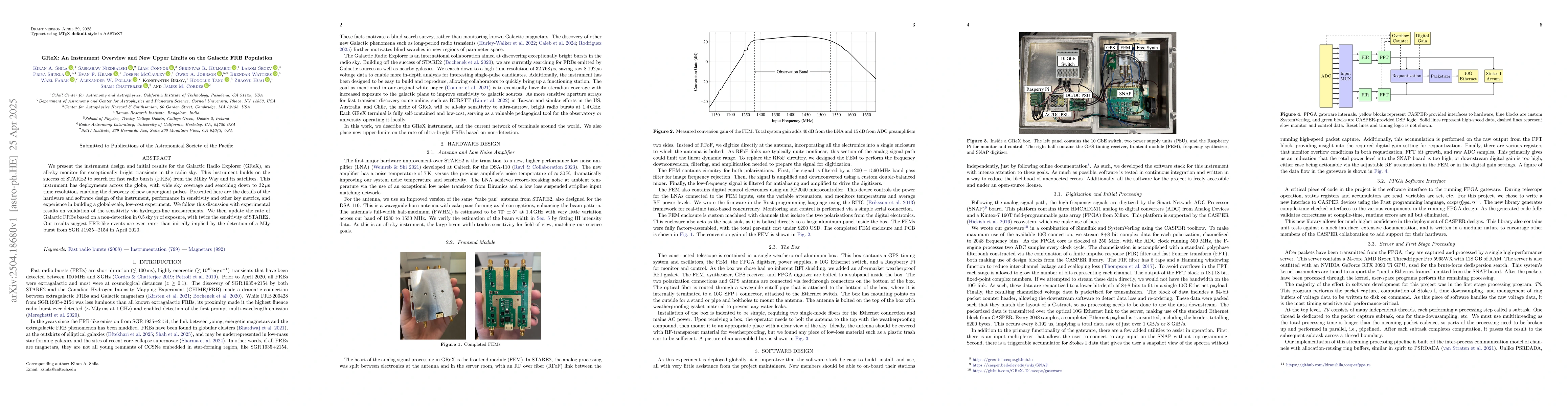 Thumbnail for GReX: An Instrument Overview and New Upper Limits on the Galactic FRB
  Population