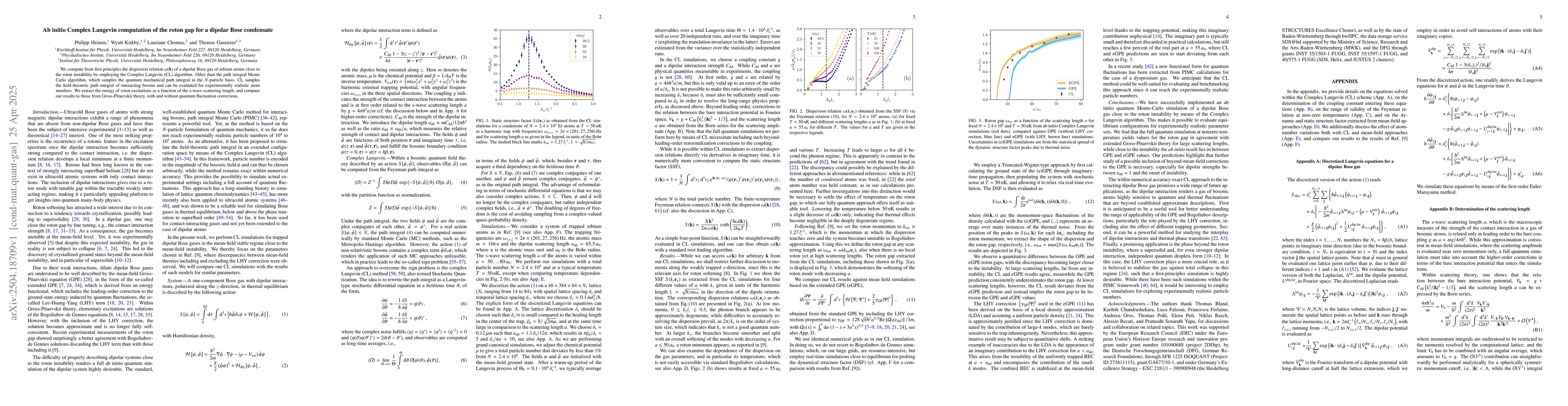 Thumbnail for Ab initio Complex Langevin computation of the roton gap for a dipolar
  Bose condensate