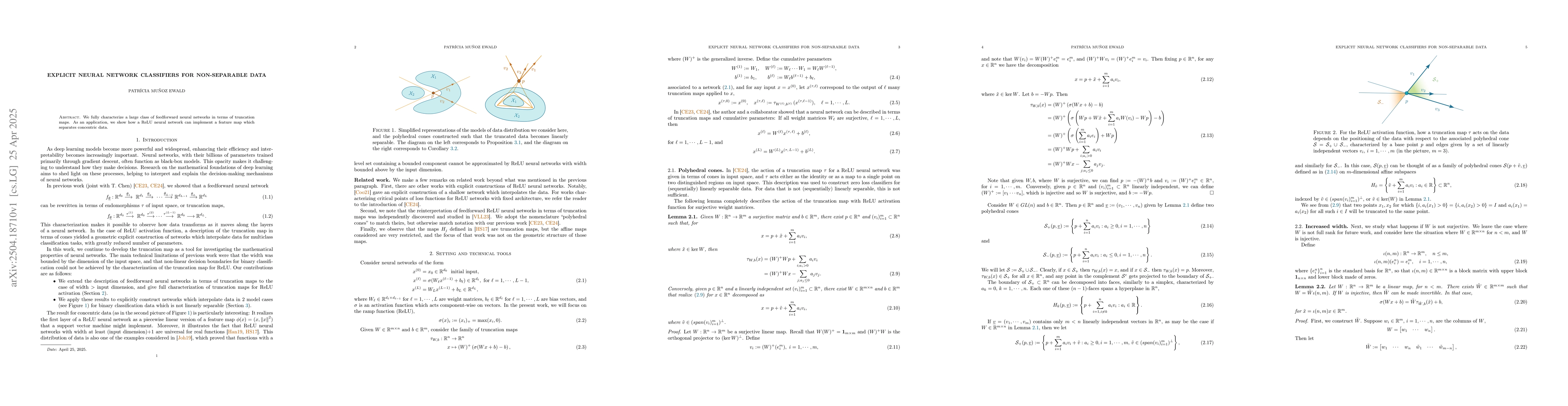 Thumbnail for Explicit neural network classifiers for non-separable data