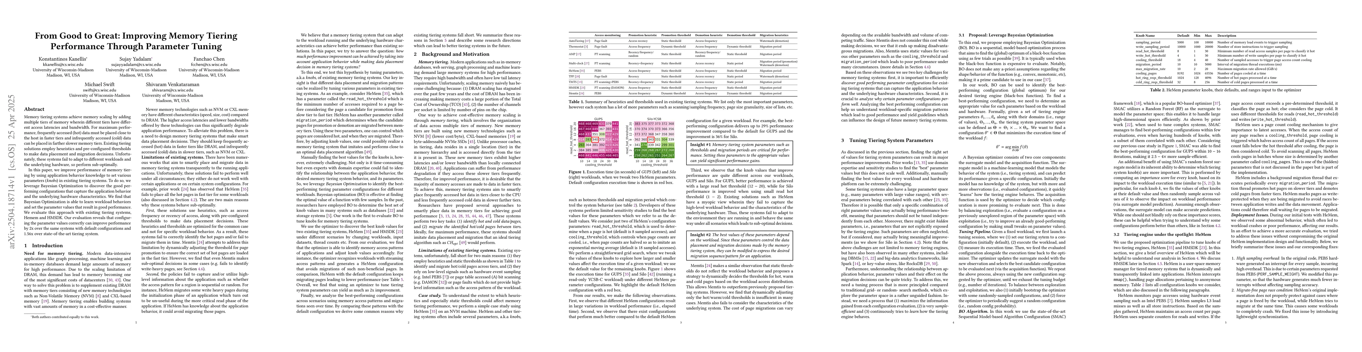 Thumbnail for From Good to Great: Improving Memory Tiering Performance Through
  Parameter Tuning