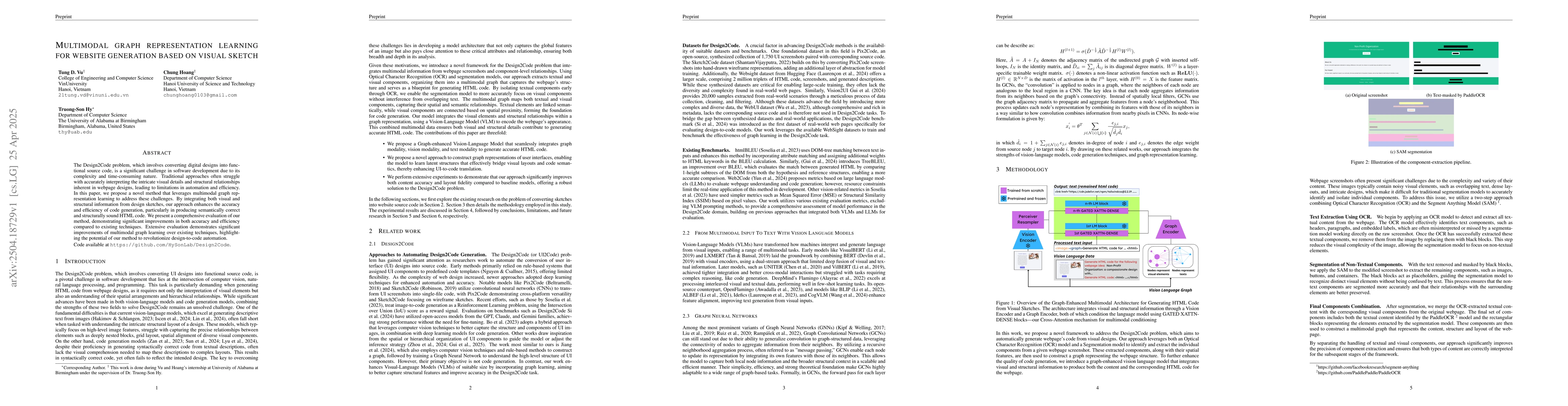 Thumbnail for Multimodal graph representation learning for website generation based on
  visual sketch