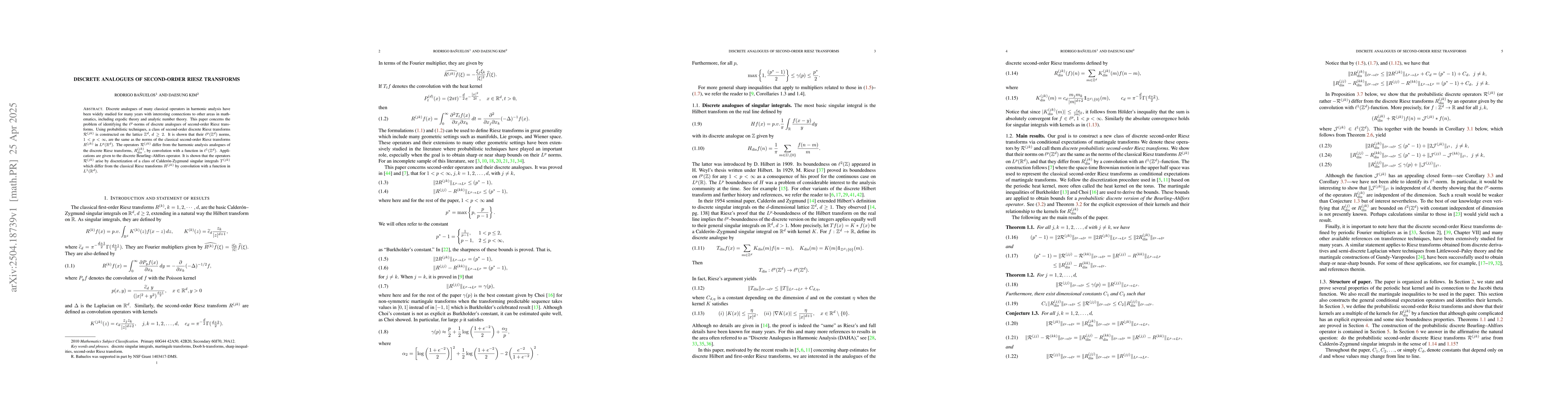 Thumbnail for Discrete analogues of second-order Riesz transforms