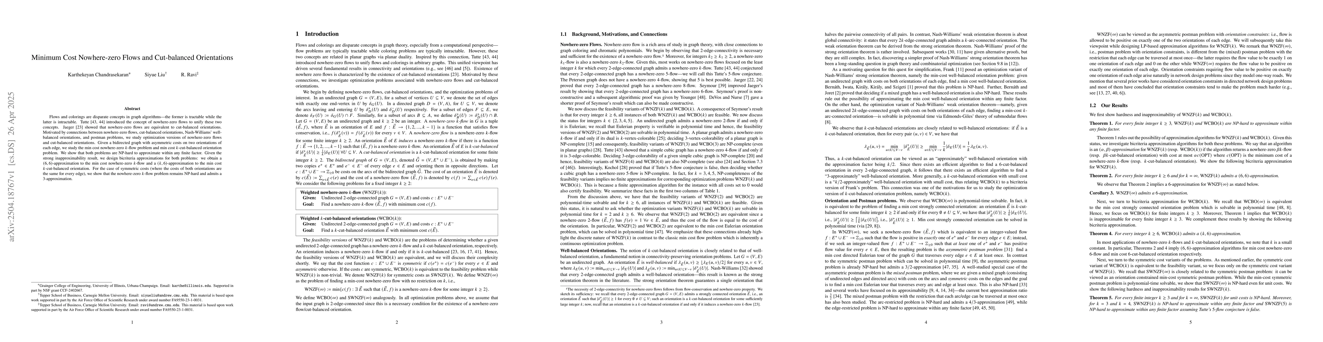 Thumbnail for Minimum Cost Nowhere-zero Flows and Cut-balanced Orientations