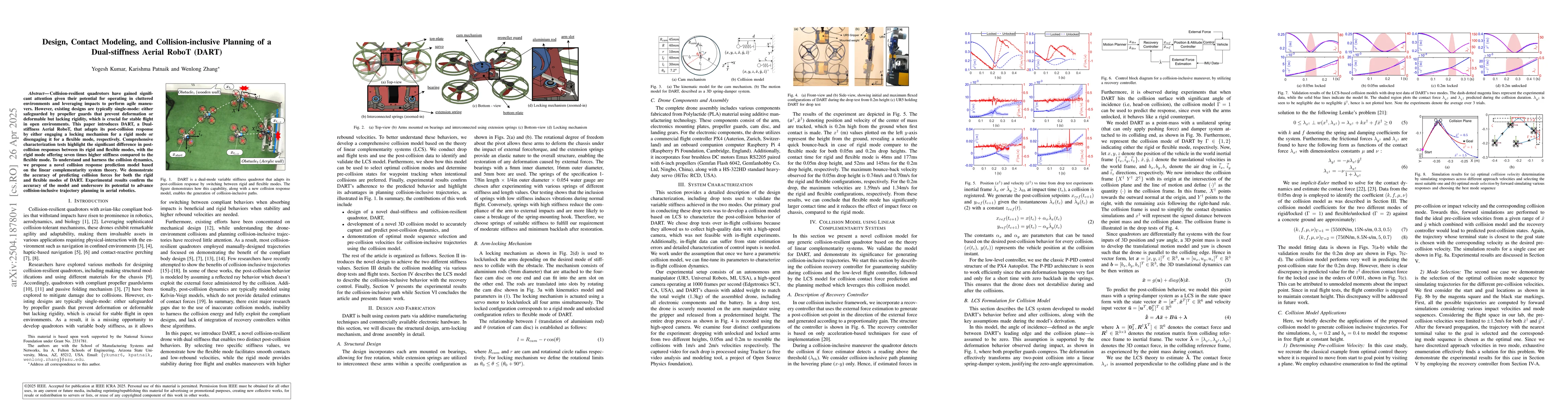 Thumbnail for Design, Contact Modeling, and Collision-inclusive Planning of a
  Dual-stiffness Aerial RoboT (DART)