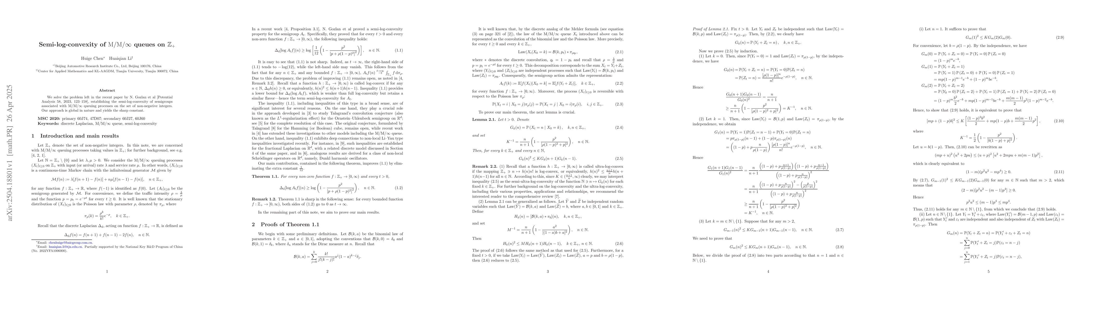 Thumbnail for Semi-log-convexity of ${\rm M}/{\rm M}/\infty$ queues on $\mathbb{Z}_+$