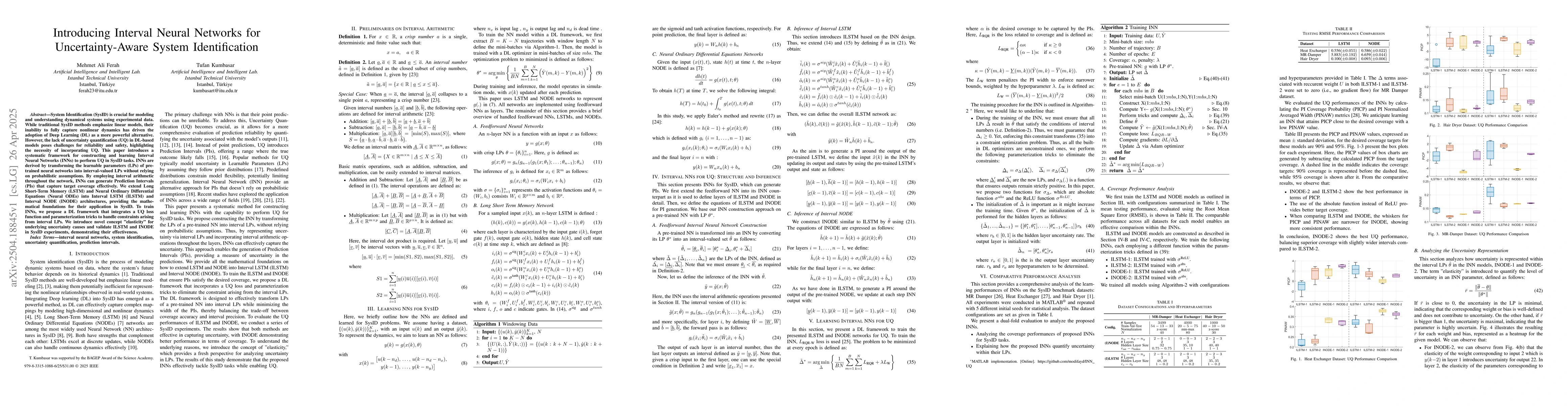 Thumbnail for Introducing Interval Neural Networks for Uncertainty-Aware System
  Identification