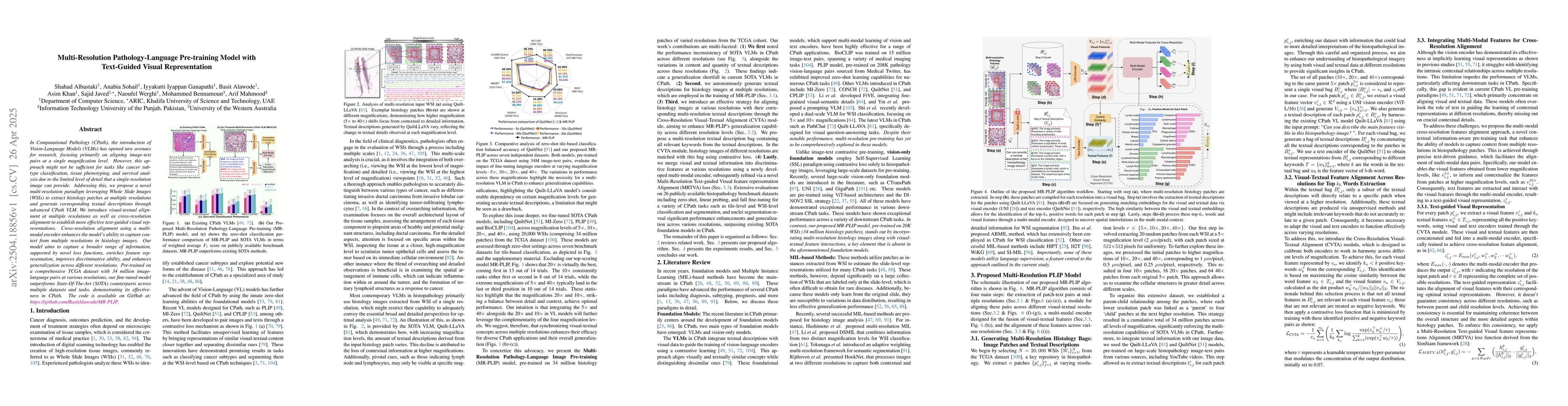 Thumbnail for Multi-Resolution Pathology-Language Pre-training Model with Text-Guided
  Visual Representation