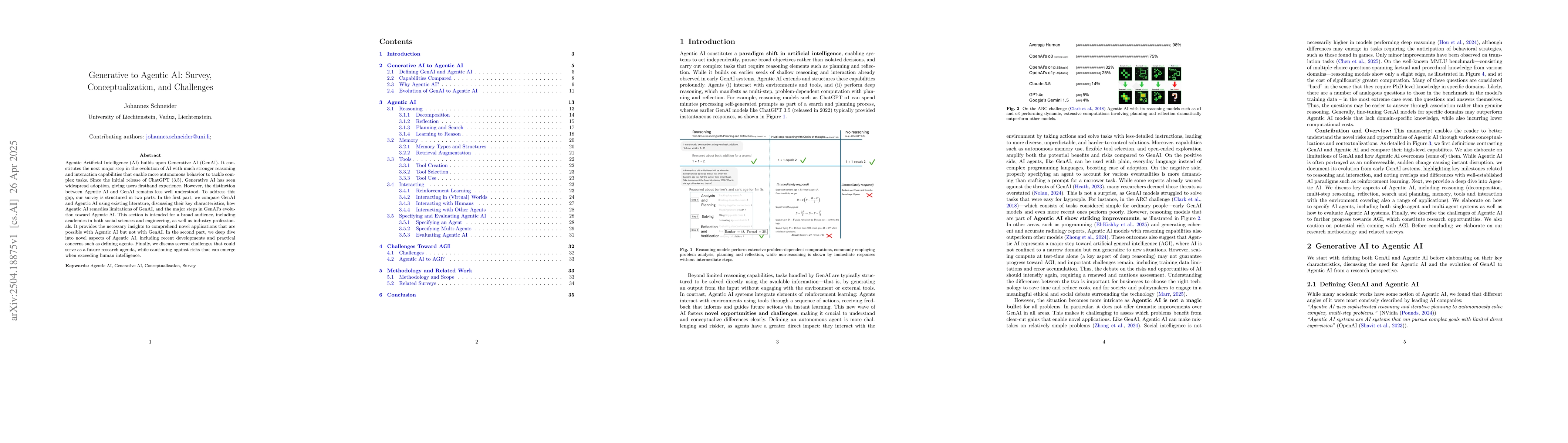 Thumbnail for Generative to Agentic AI: Survey, Conceptualization, and Challenges