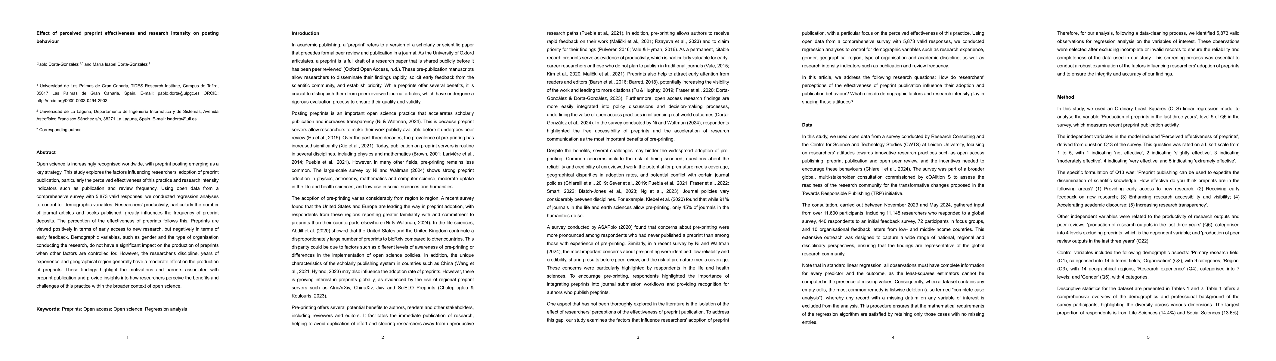 Thumbnail for Effect of perceived preprint effectiveness and research intensity on
  posting behaviour