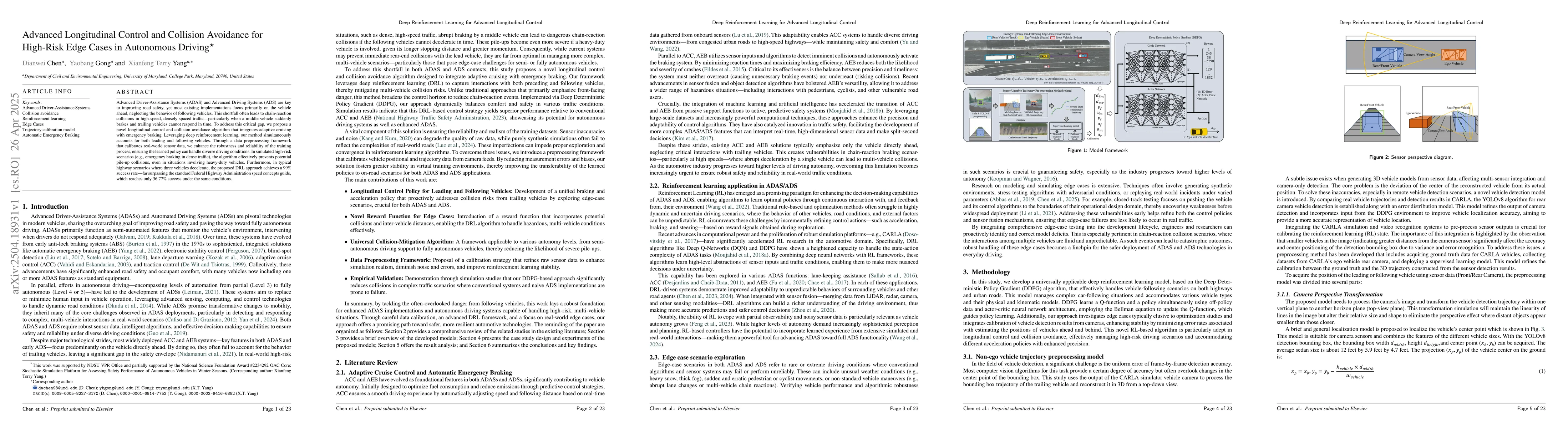 Thumbnail for Advanced Longitudinal Control and Collision Avoidance for High-Risk Edge
  Cases in Autonomous Driving