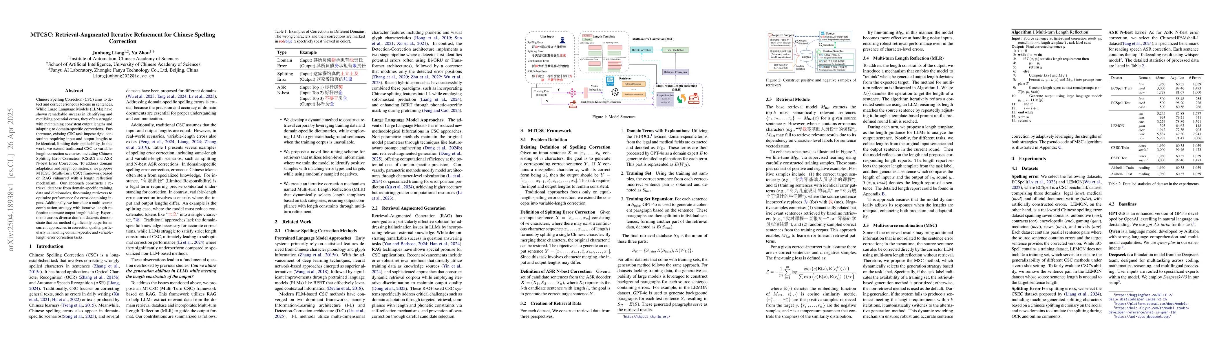 Thumbnail for MTCSC: Retrieval-Augmented Iterative Refinement for Chinese Spelling
  Correction
