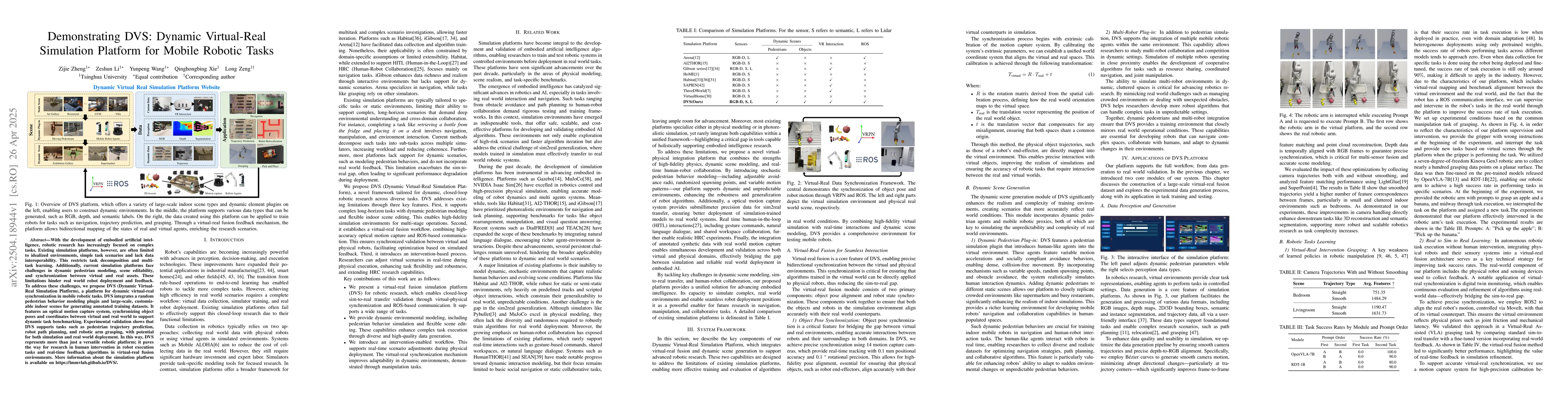 Thumbnail for Demonstrating DVS: Dynamic Virtual-Real Simulation Platform for Mobile
  Robotic Tasks