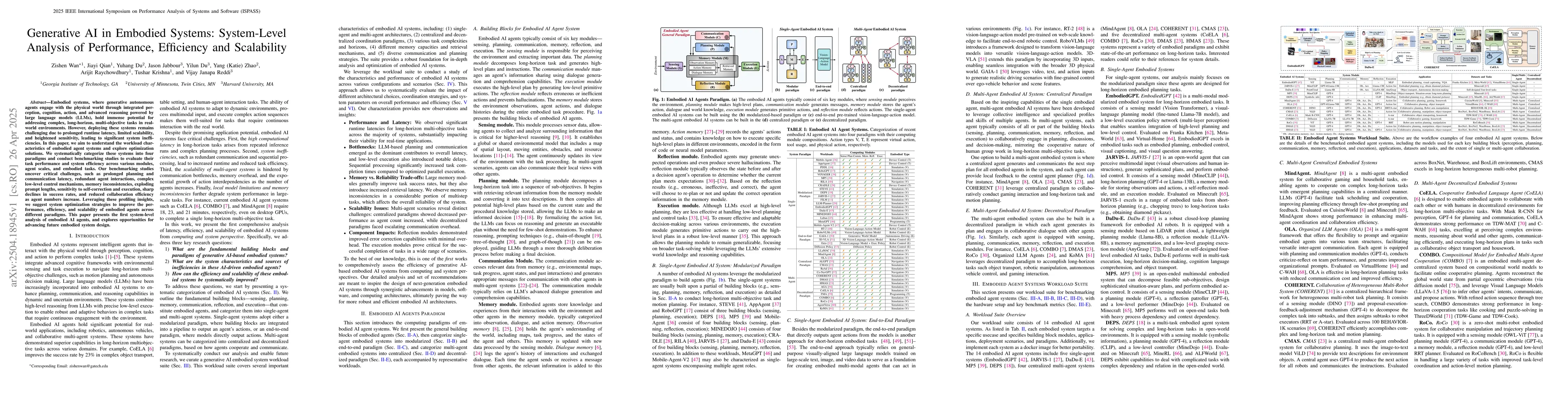 Thumbnail for Generative AI in Embodied Systems: System-Level Analysis of Performance,
  Efficiency and Scalability