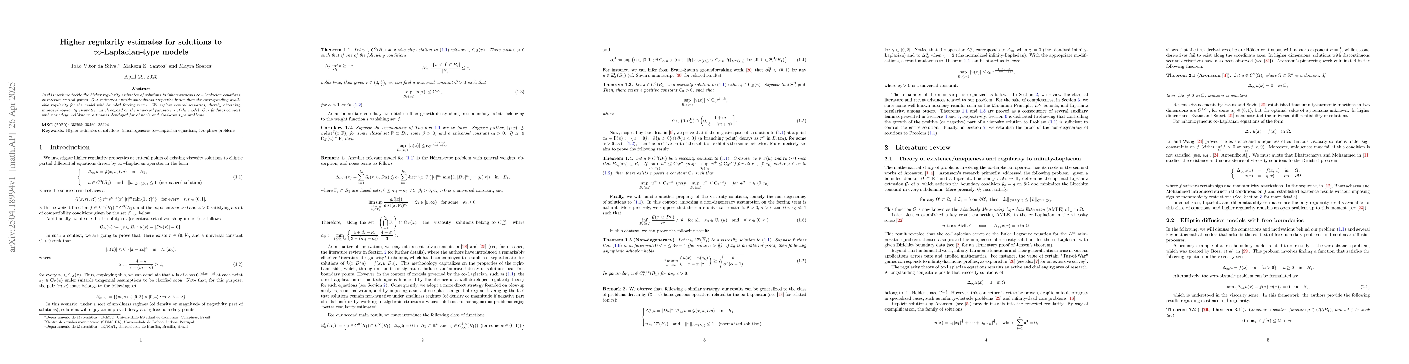 Thumbnail for Higher regularity estimates for solutions to $\infty$-Laplacian-type
  models
