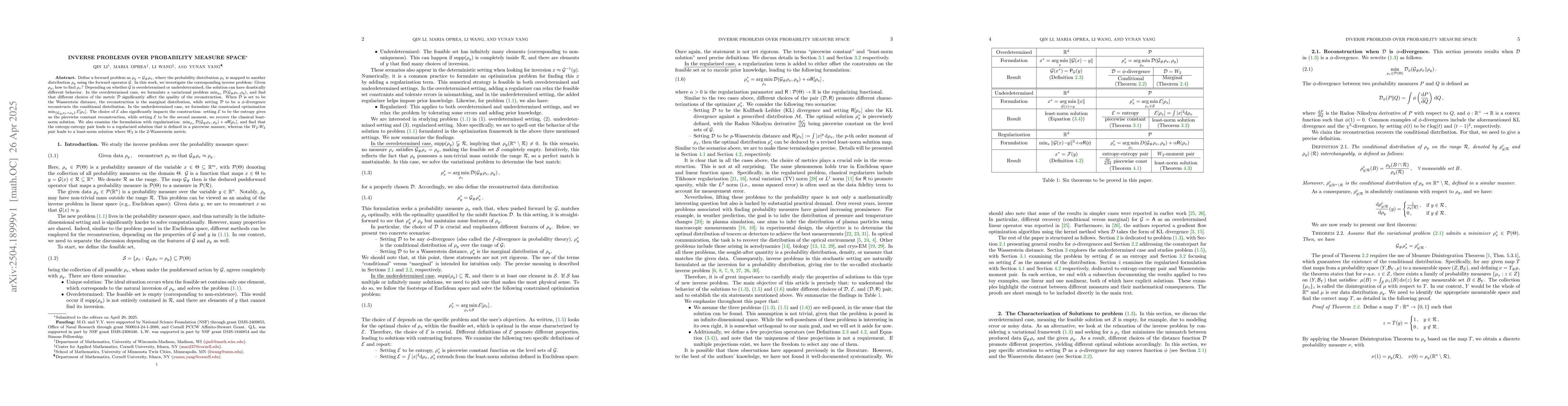 Thumbnail for Inverse Problems Over Probability Measure Space