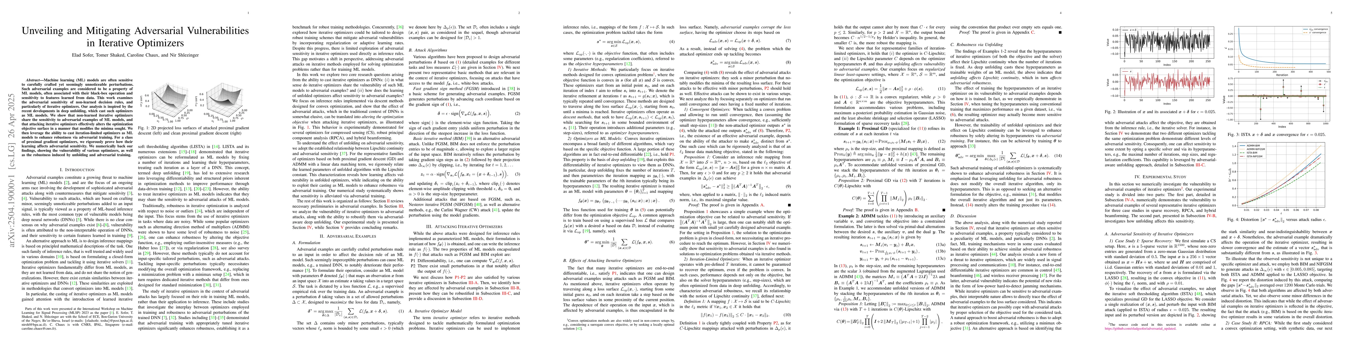 Thumbnail for Unveiling and Mitigating Adversarial Vulnerabilities in Iterative
  Optimizers