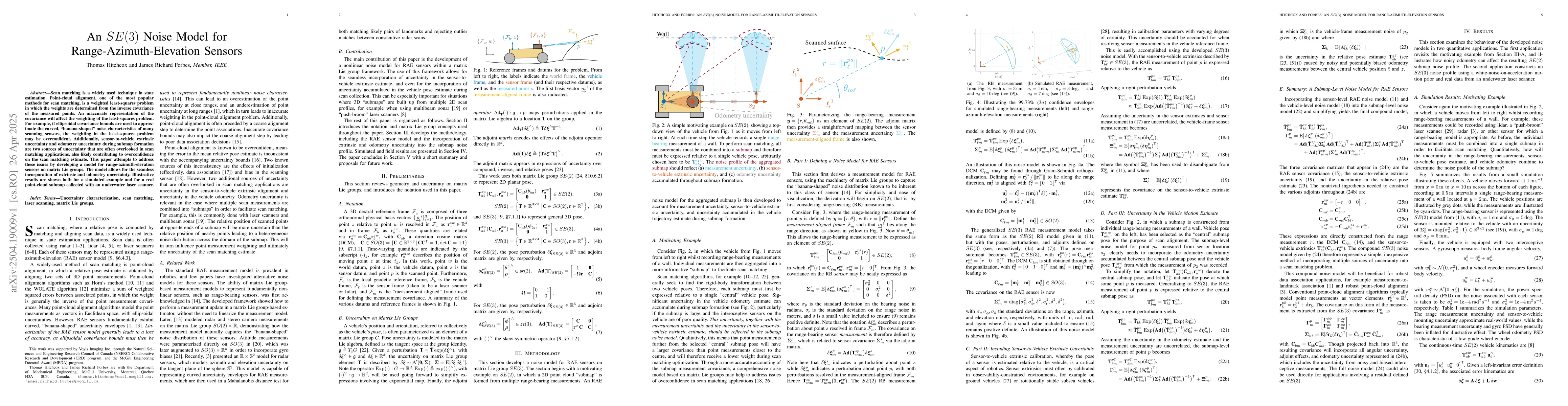 Thumbnail for An SE(3) Noise Model for Range-Azimuth-Elevation Sensors