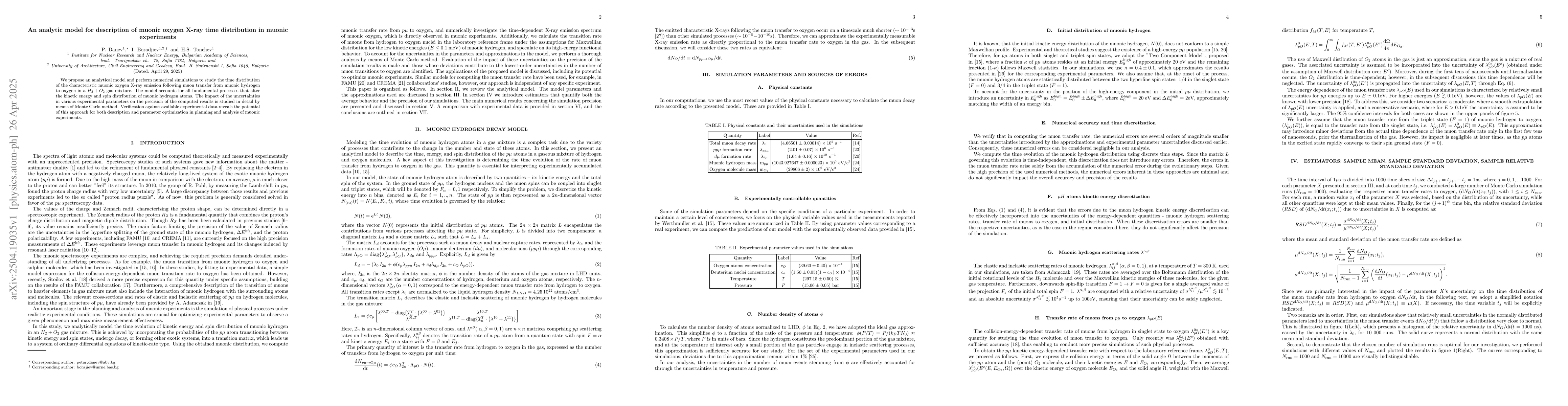 Thumbnail for An analytic model for description of muonic oxygen X-ray time
  distribution in muonic experiments