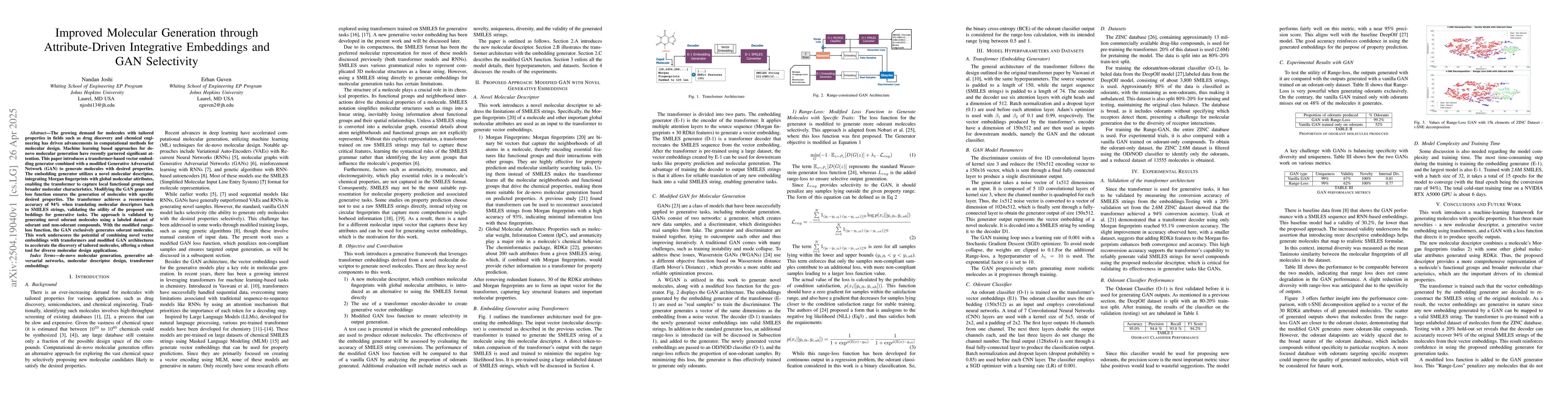 Thumbnail for Improved Molecular Generation through Attribute-Driven Integrative
  Embeddings and GAN Selectivity