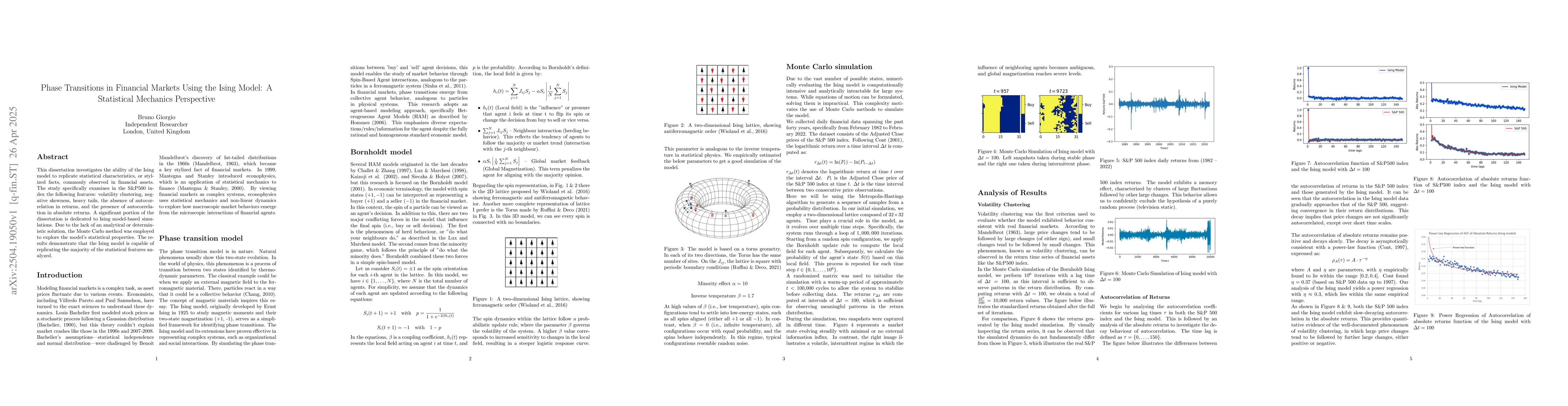 Thumbnail for Phase Transitions in Financial Markets Using the Ising Model: A
  Statistical Mechanics Perspective