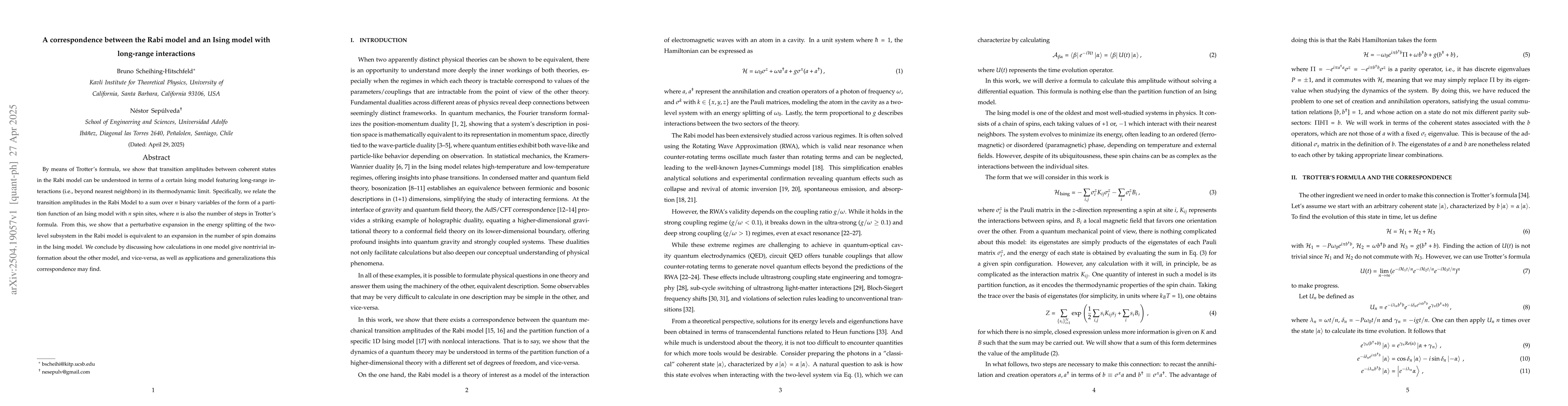 Thumbnail for A correspondence between the Rabi model and an Ising model with
  long-range interactions