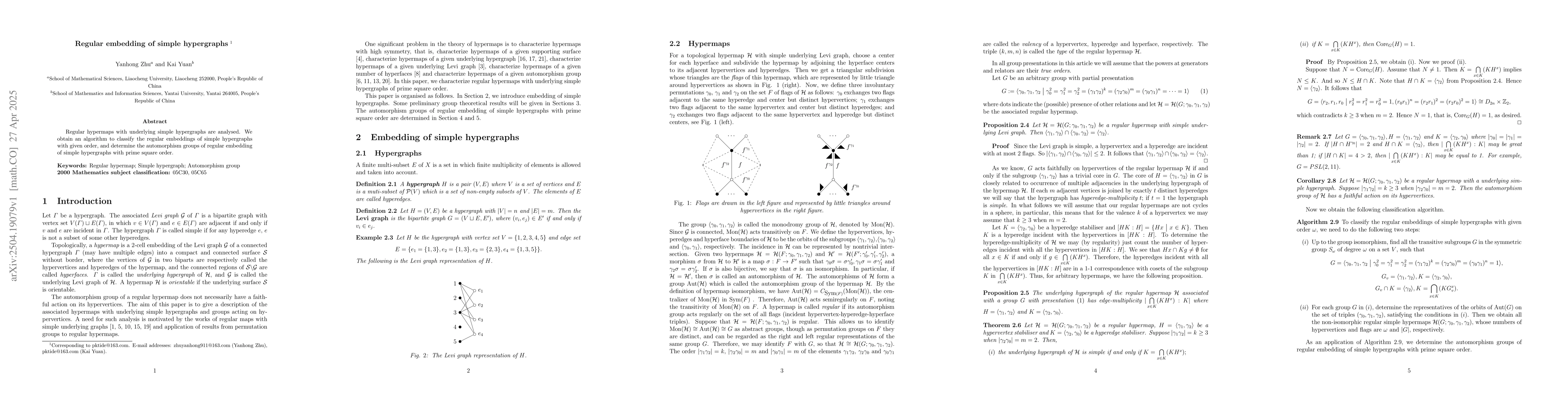 Thumbnail for Regular embedding of simple hypergraphs
