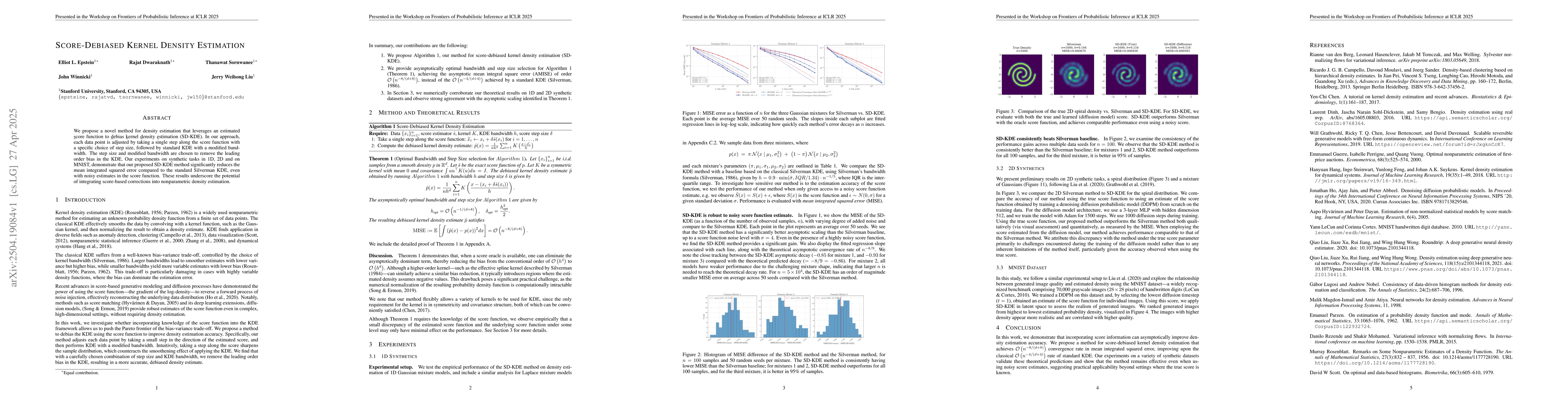 Thumbnail for Score-Debiased Kernel Density Estimation