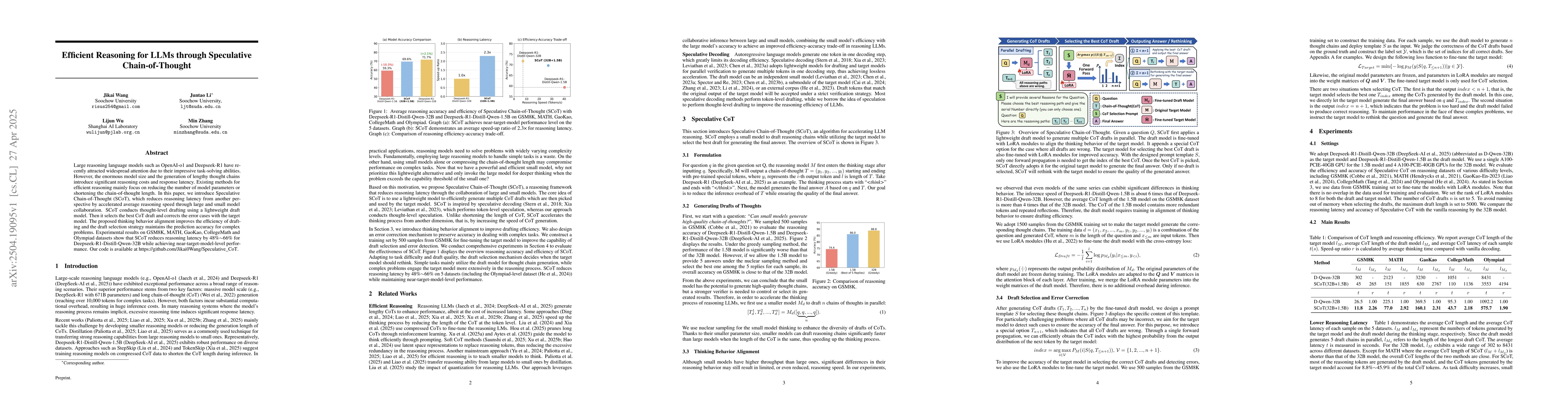 Thumbnail for Efficient Reasoning for LLMs through Speculative Chain-of-Thought