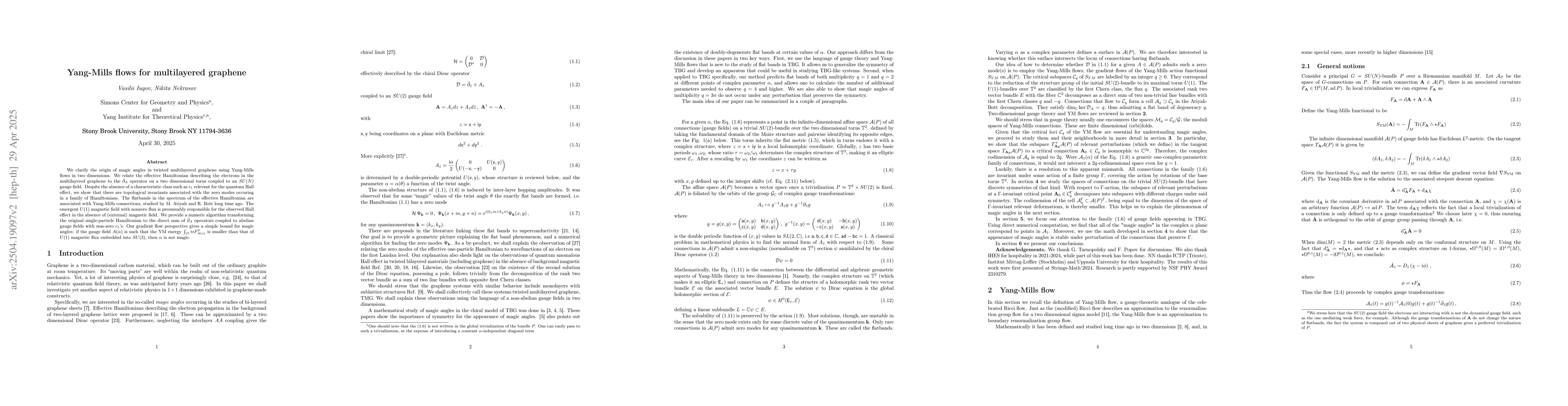 Thumbnail for Yang-Mills flows for multilayered graphene