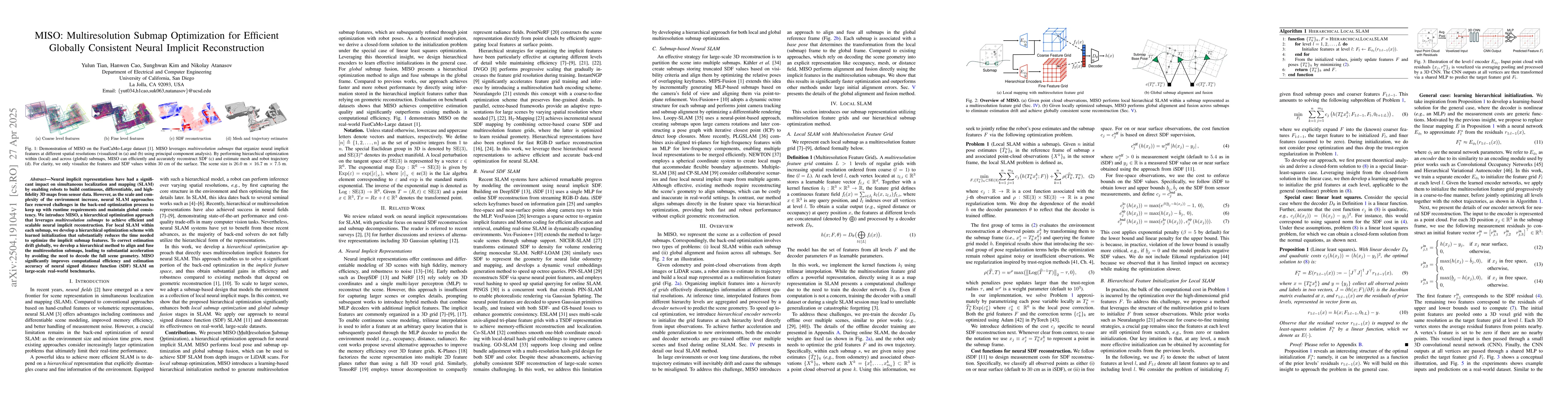 Thumbnail for MISO: Multiresolution Submap Optimization for Efficient Globally
  Consistent Neural Implicit Reconstruction