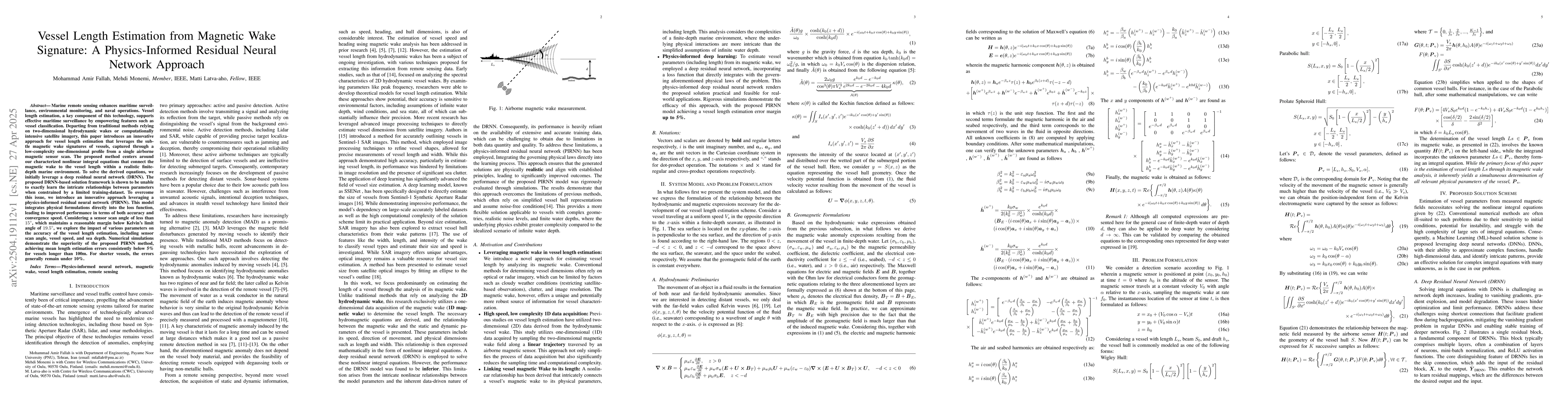 Thumbnail for Vessel Length Estimation from Magnetic Wake Signature: A
  Physics-Informed Residual Neural Network Approach