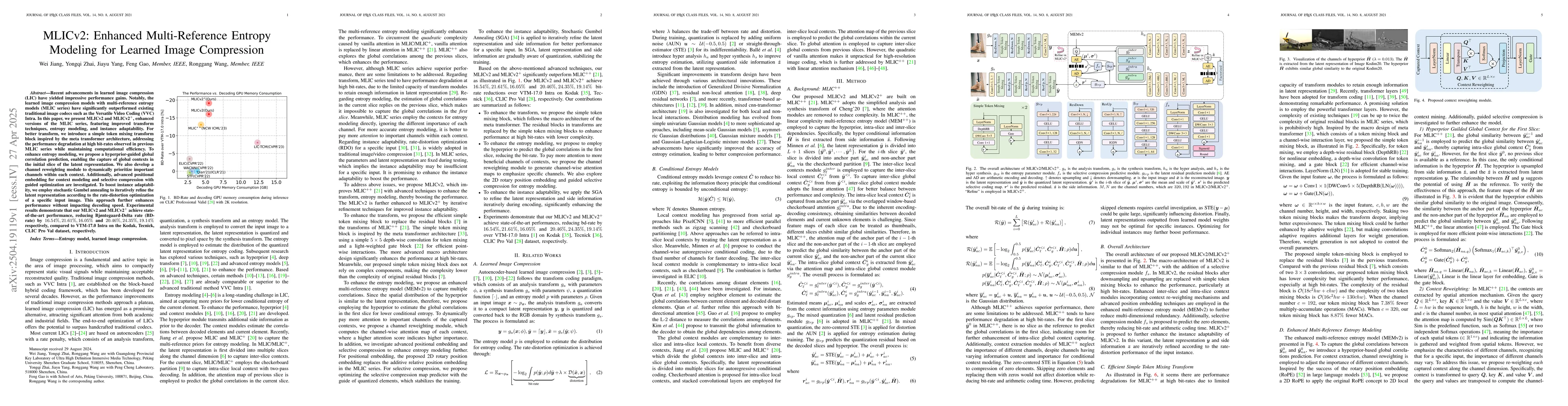 Thumbnail for MLICv2: Enhanced Multi-Reference Entropy Modeling for Learned Image
  Compression